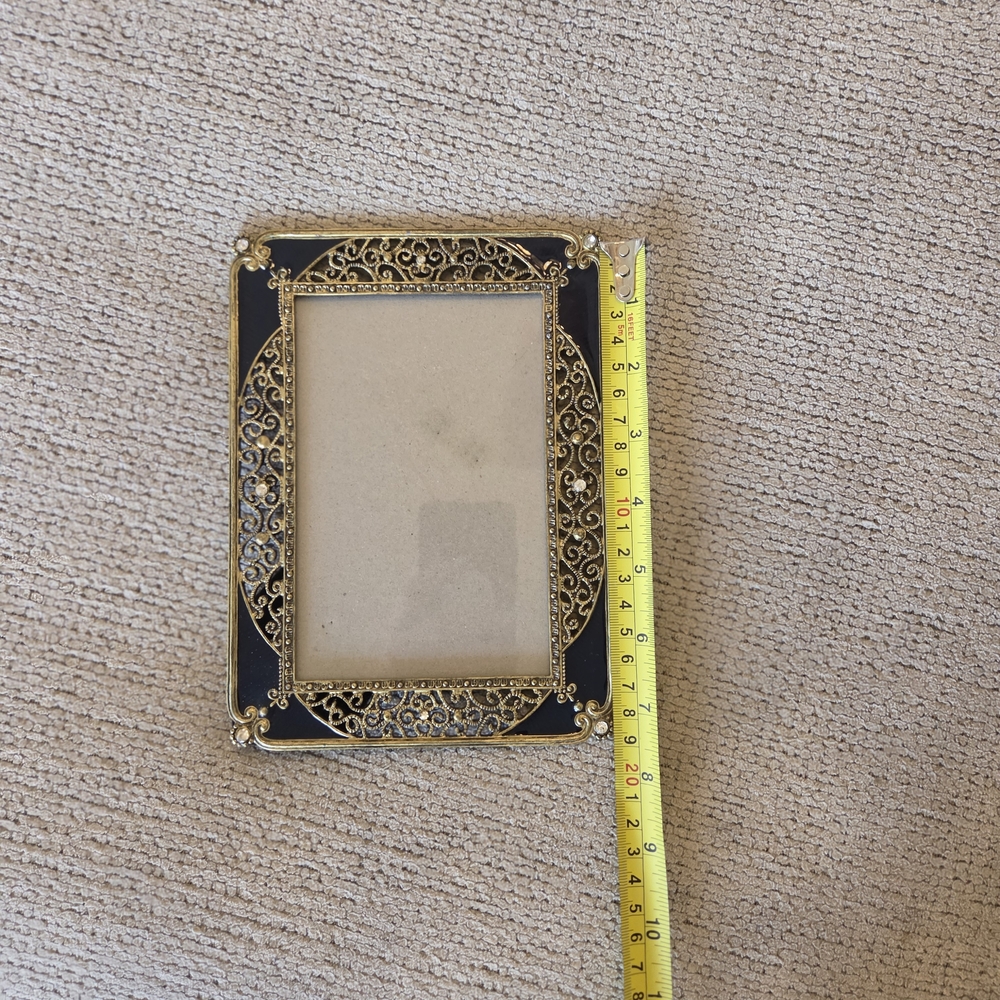 Ornate Gold and Black Filigree Picture Frame - Picture 3 of 3